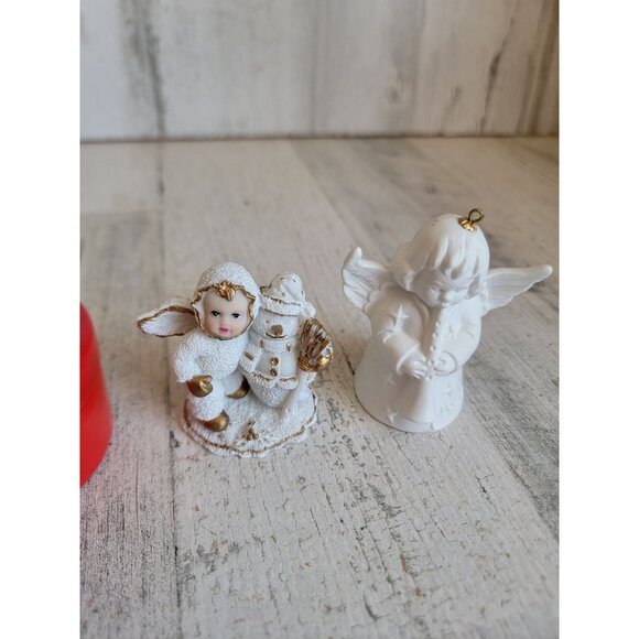 Vintage Santa Claus angel figure trinket box home decor figure set - Picture 4 of 8